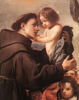 Antonio de Pereda y Salgado - St Anthony of Padua with Christ Child (detail) - WGA17168.jpg