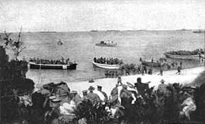 Archivo:Anzac Beach 4th Bn landing 8am April 25 1915