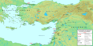 Archivo:Arab-Byzantine Wars during Muawiya's governorship and caliphate