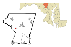 Carroll County Maryland Incorporated and Unincorporated areas New Windsor Highlighted.svg