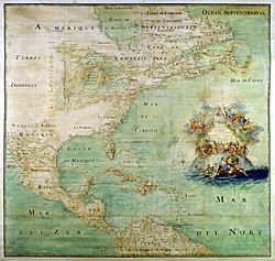 Archivo:Claude Bernou Carte de lAmerique septentrionale