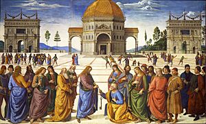 Archivo:Entrega de las llaves a San Pedro (Perugino)