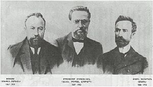 Archivo:Founders of the Armenian Revolutionary Federation Stepan Zorian, Christapor Mikaelian, Simon Zavarian