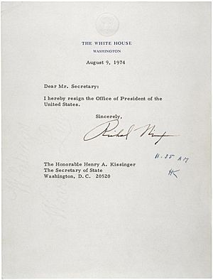 Archivo:Letter of Resignation of Richard M. Nixon, 1974