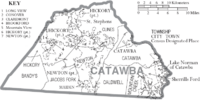 Archivo:Map of Catawba County North Carolina With Municipal and Township Labels