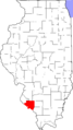 Map of Illinois highlighting Randolph County