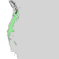 Quercus garryana range map