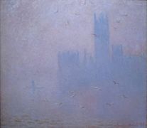 Seagulls, the Thames & Houses of Parliament by Claude Monet, Pushkin Museum