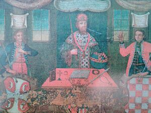 Archivo:Serbs and Croats in front of the Byzantine Emperor Basil II