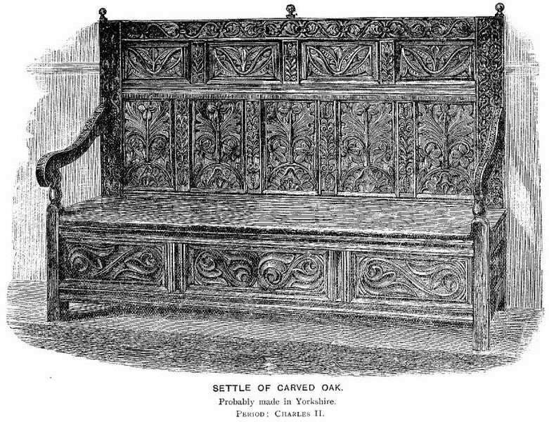 Settle of Carved Oak