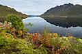 Sløverfjorden towards northeast, Austvågøya, Lofoten, Norway, 2015 September