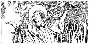 Archivo:St. Boniface cuts down Thor's Oak by Charles Robinson
