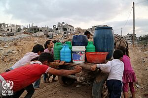 Archivo:The water crisis in Gaza is severe—perhaps the most urgent struggle in the midst of all this destruction