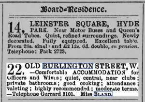 Archivo:Violet Bland advert for Old Burlington Street