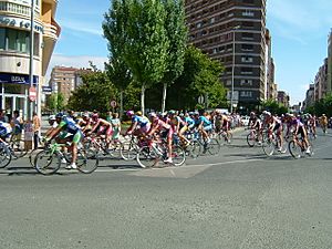 Archivo:Vuelta a Burgos - 2006 - Peloton en Miranda