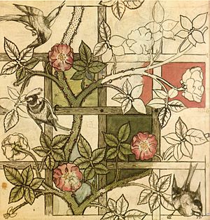 Archivo:William Morris design for Trellis wallpaper 1862