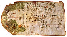 Archivo:1500 map by Juan de la Cosa-North up