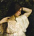 Abbott Handerson Thayer - Girl Arranging Her Hair - 1929.6.117 - Smithsonian American Art Museum