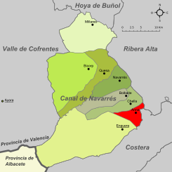 Extensión del municipio en la comarca.
