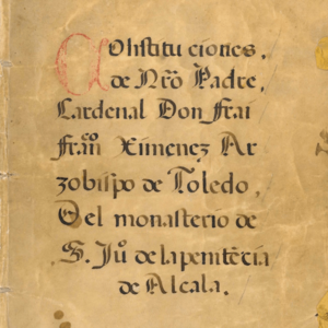Archivo:Convento San Juan de la Penitencia (Alcalá de Henares 11-10-1508) constituciones, portada