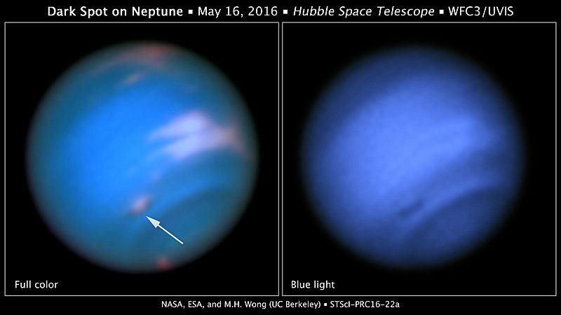 Dark spot on Neptune