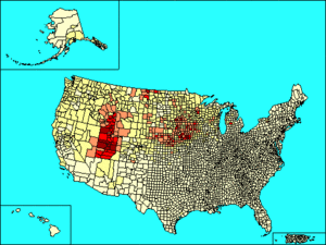 Archivo:Distribution of Danish Americans according to 2000