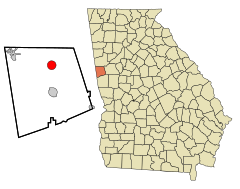 Heard County Georgia Incorporated and Unincorporated areas Centralhatchee Highlighted.svg
