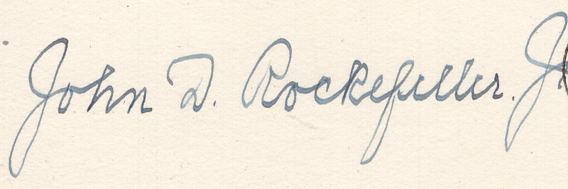 John D. Rockefeller Jr signature