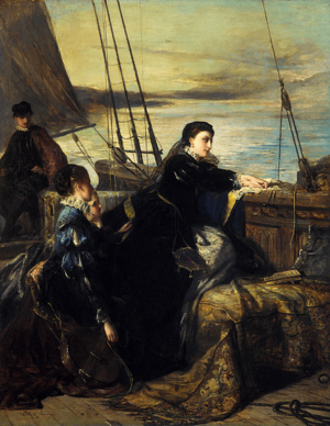 Archivo:Mary Queen of Scots farewell to France by Robert Herdman