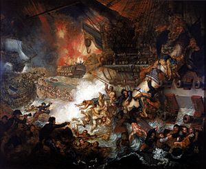 Archivo:Mather Brown - Battle of the Nile