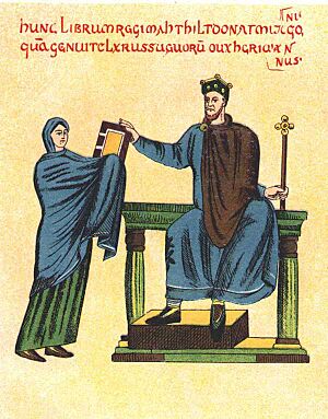 Archivo:Matylda wrecza mieszkowi II ksiege liturgiczna