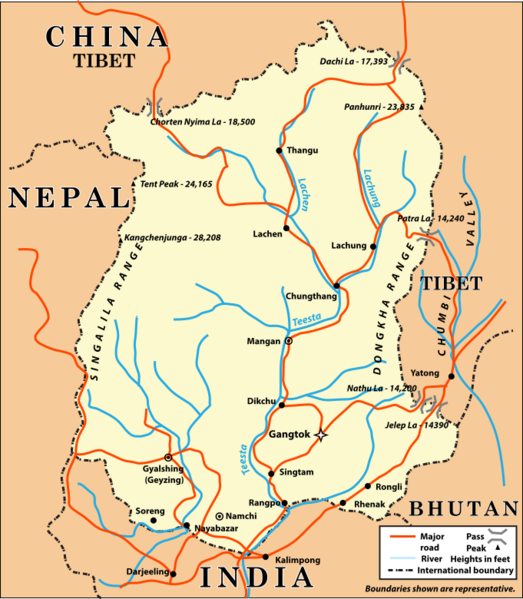Sikkim area map
