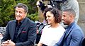 Sylvester Stallone, Tessa Thompson, and Michael B. Jordan promoting Creed at the Philadelphia Art Museum