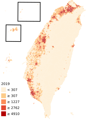 Archivo:Taiwan population density map