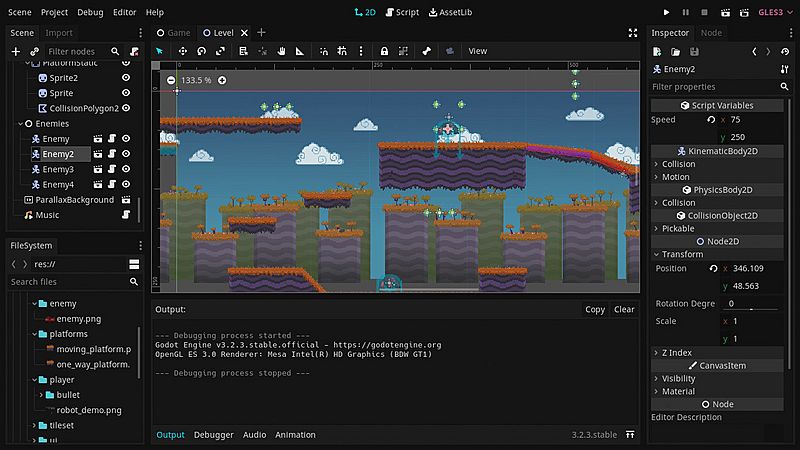 UI of Godot Game Engine