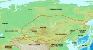 Ubicación de Imperio uigur