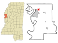 Washington County Mississippi Incorporated and Unincorporated areas Metcalfe Highlighted