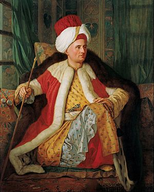 Archivo:Antoine de Favray - Portrait of Charles Gravier Count of Vergennes and French Ambassador, in Turkish Attire - Google Art Project