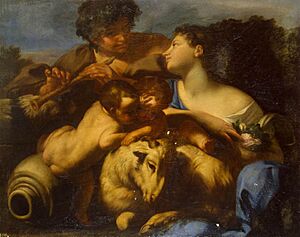 Archivo:Carlo Cignani Pastor y pastora 1670 Hermitage
