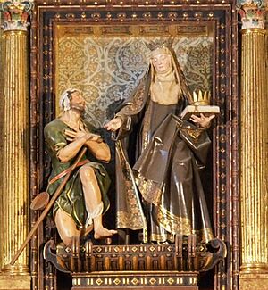 Archivo:Convento Santa Isabel (Isabel y mendigo)