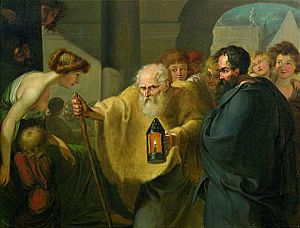 Archivo:Diogenes looking for a man - attributed to JHW Tischbein