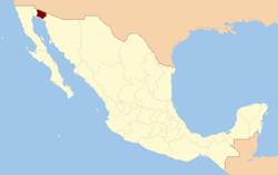 Mapa de la localización del Gran desierto de Altar, en Sonora, en el Noroeste de México.