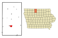 Kossuth County Iowa Incorporated and Unincorporated areas Algona Highlighted.svg