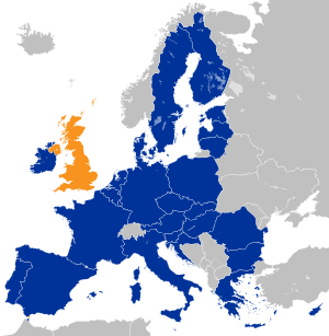 Archivo:Location map of the United Kingdom and the European Union