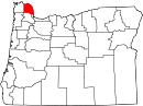 Map of Oregon highlighting Columbia County.svg