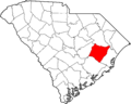 Map of South Carolina highlighting Williamsburg County