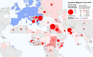 Archivo:Map of the European Migrant Crisis 2015 - Asylum applicants' countries of origin