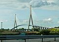 Pont de Normandie from south on autoroute A29 (July 2014)