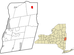 Rensselaer County New York incorporated and unincorporated areas Hoosick Falls highlighted.svg