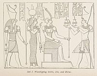 Archivo:Seti I. Worshipping Osiris, Isis, and Horus. (1884) - TIMEA
